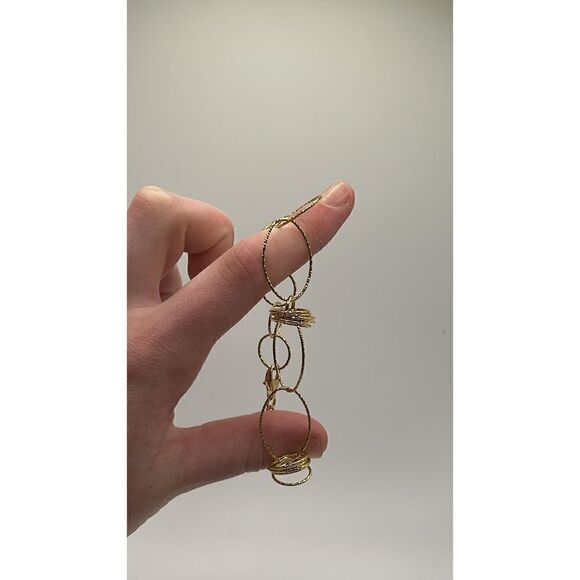 Textured Vermeil Gold Ring Bracelet - Picture 6 of 7